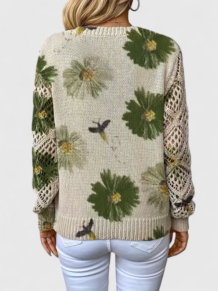 Magnolia | Elegant sweater with floral pattern